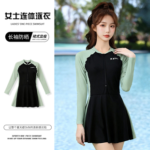 泡温泉泳装 2025新款 显瘦连体裙式 泳衣女胖MM宽松运动保守修身 大码