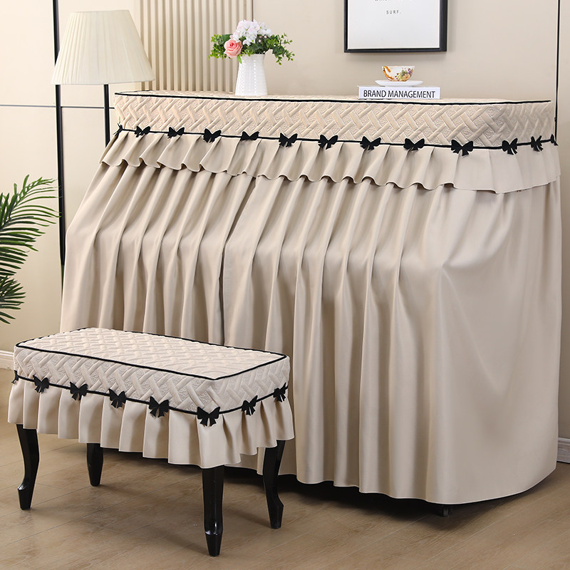 钢琴罩全罩丝绒加厚中开钢琴套简约欧式钢琴披定做韩式半罩琴凳罩