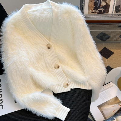 软糯风仿貂绒外套秋冬