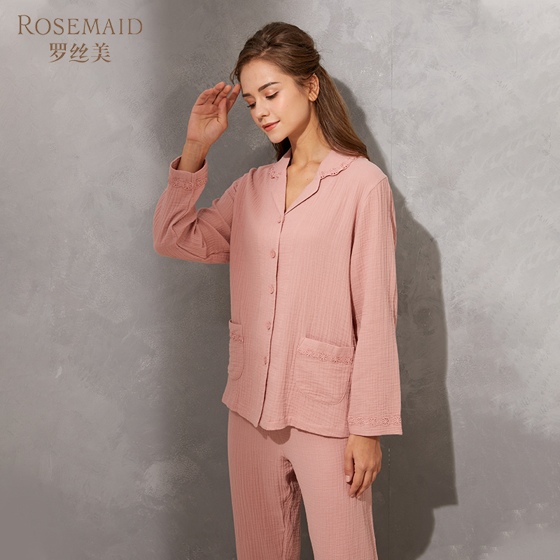 秋冬新款纯棉罗丝美套装女士