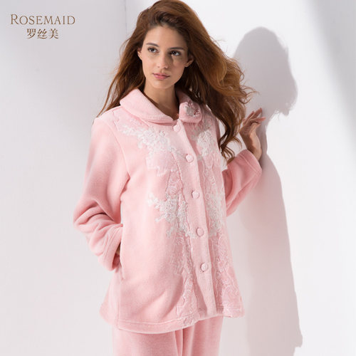 罗丝美法兰绒长袖长裤衣裤套