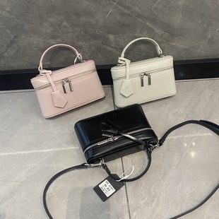 女包手提小方盒子包包女2026春新款法式小方包牛皮包斜挎包86165