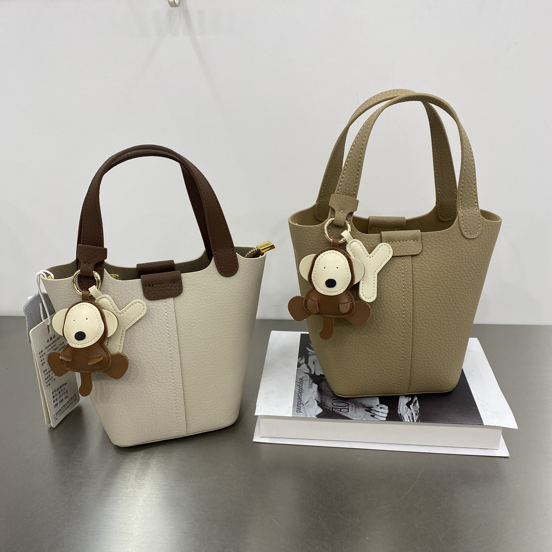 真皮新款女包时尚百搭单肩斜挎包包水桶包高级感洋气手提包8810