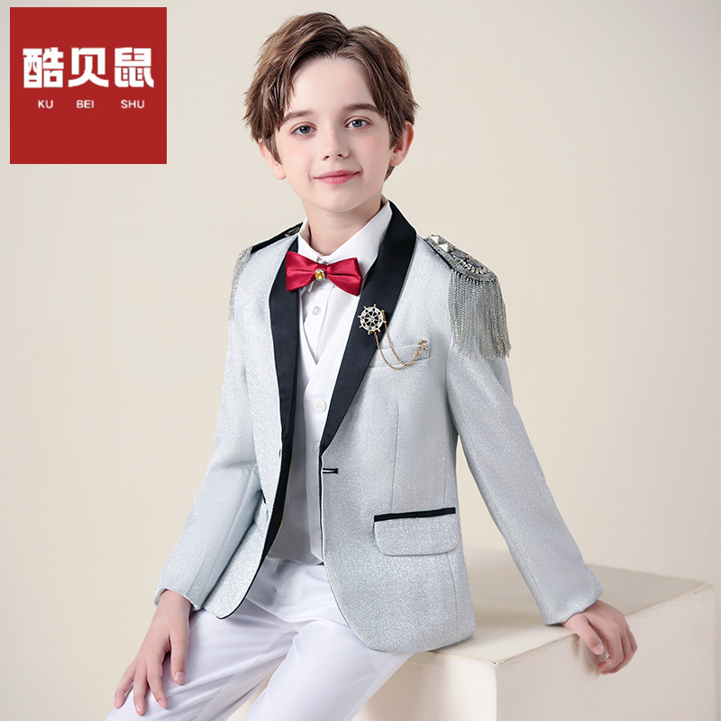 儿童亮片西装男童走秀