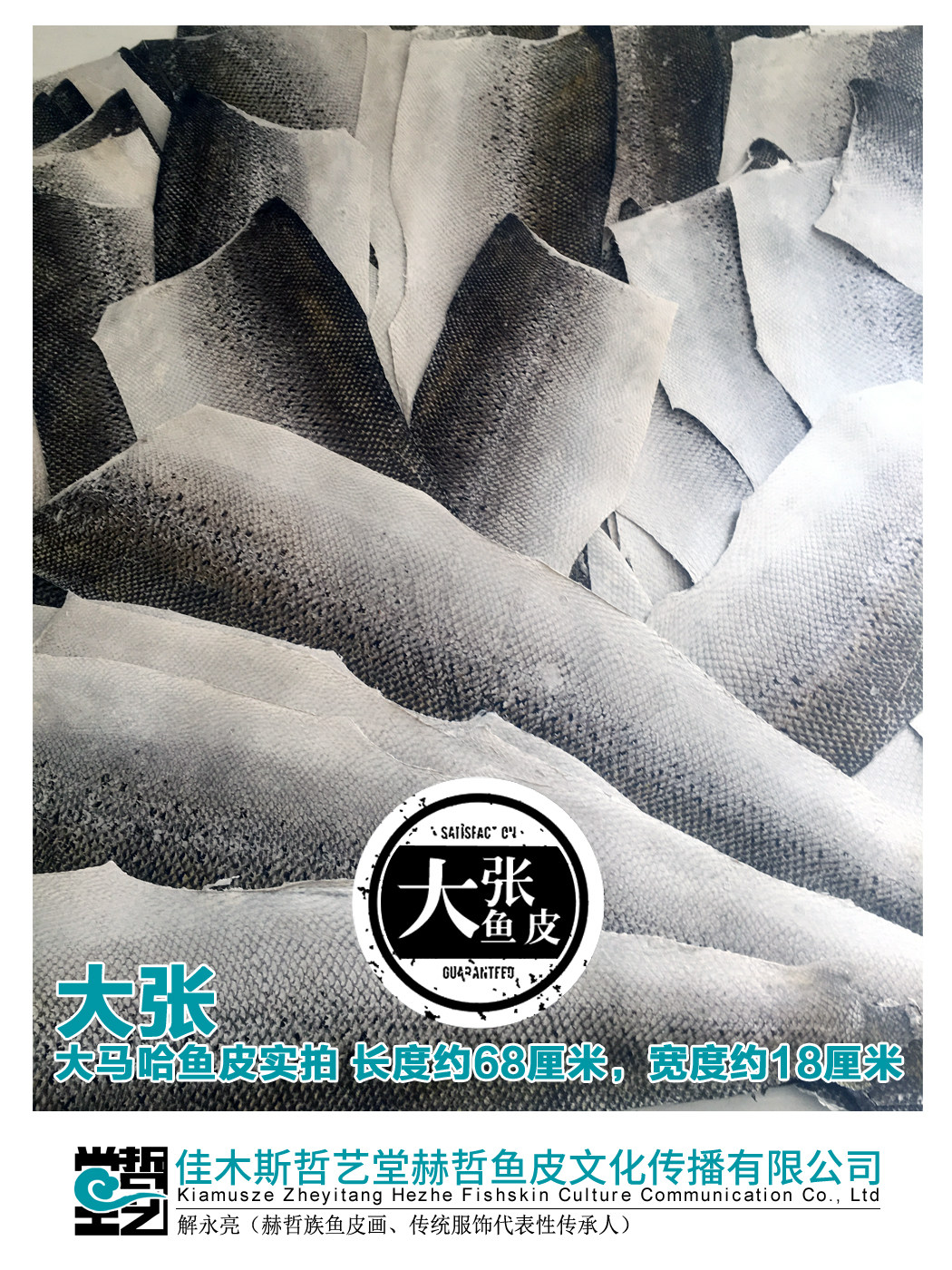 大张大马哈鱼皮 三文鱼皮鱼皮衣 鱼皮画原材料  全场满30包邮