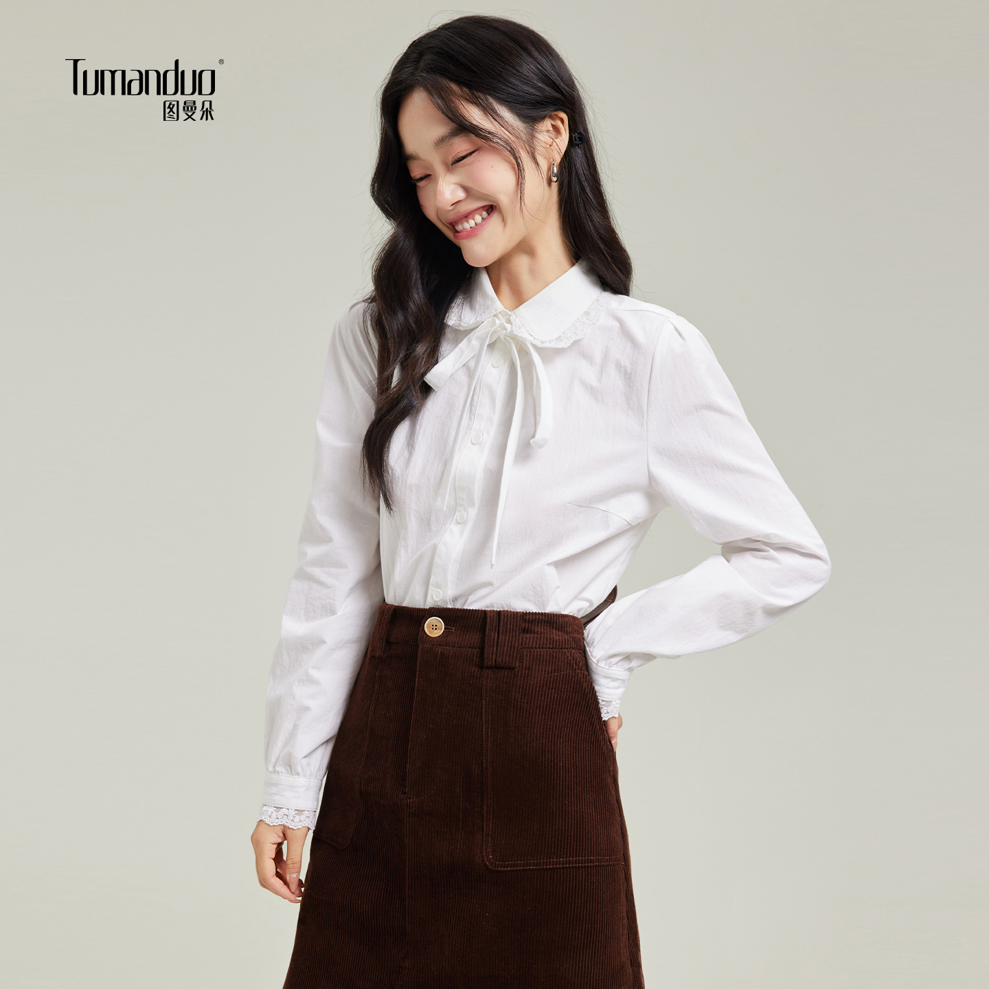 独特超好看蝴蝶结甜美轻职场衬衫
