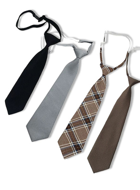 图曼朵黑色领带懒人学院风咖色灰色领结复古日系学院风衬衫配饰