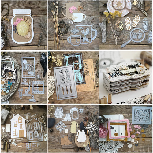 房子门 切割模具 scrapbooking碳钢蚀刻切割模板DIY卡片手帐素材