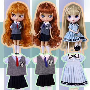 ICY DBS小布娃娃英伦学院百褶裙连衣裙套装19关节ob24学生服娃衣