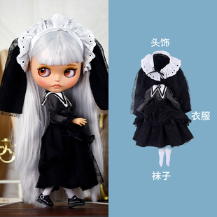 ICY 裙19关节OB24娃衣 DBS小布娃娃衣服黑色黑暗教堂修女主题套装