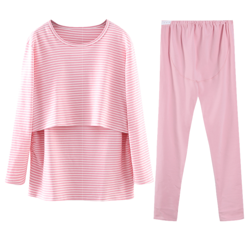 大码200斤孕妇月子服秋冬纯棉加厚秋衣秋裤产后哺乳睡衣棉毛衫女