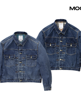 现货 VISVIM SS 101X JKT DMGD (CHECK) 复古牛仔夹克 25SS