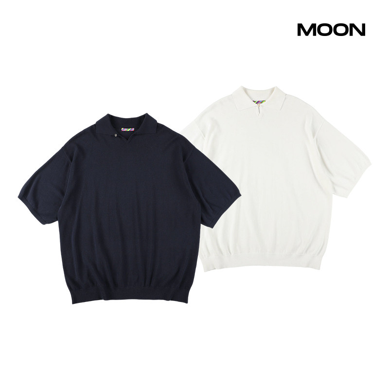 现货 is-ness Knitted Polo Shirt 纯色POLO衫  26SS - 实物图