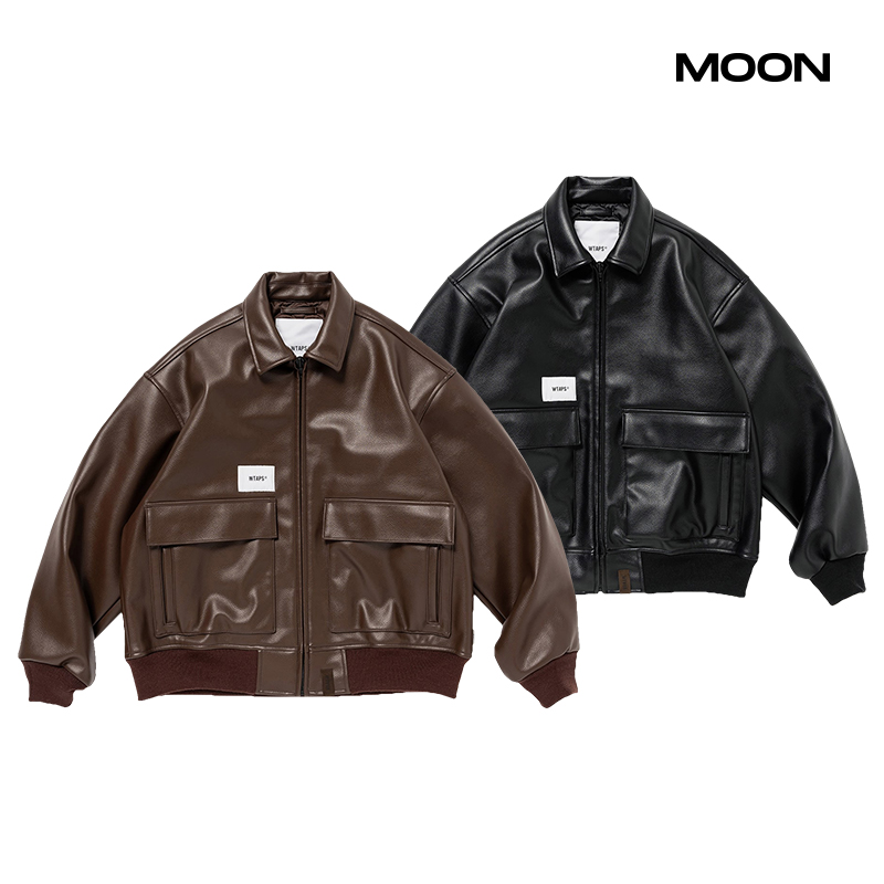 WTAPS宽松飞行夹克皮衣24FW