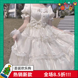 Lolita大裙摆芙拉小姐洛丽塔op优雅三段式华丽复古蝴蝶结连衣裙女