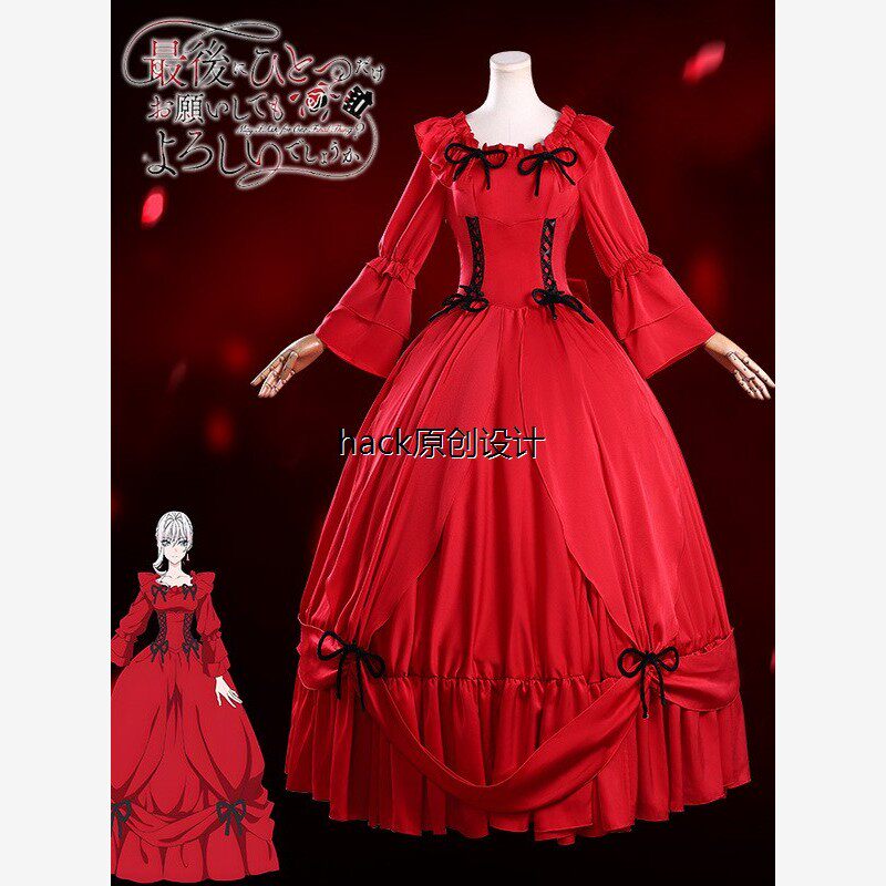 最后可以在拜托您一件事吗cos服史卡蕾特红色礼服裙cosplay服装女