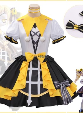 蛋仔派对cos服哑女斯黛拉黄色裙子逃出惊魂夜全套cosplay服