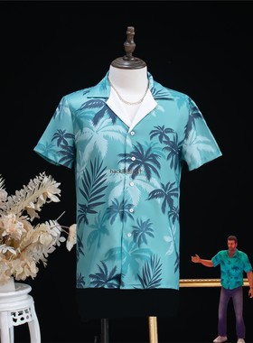 罪恶都市cos汤米同款花衬衫男棕榈叶沙滩夏威夷风海边夏季动漫服