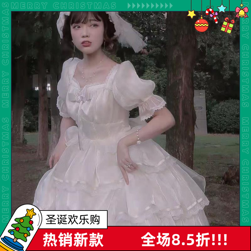 洛丽塔原创芙拉小姐lolita花嫁款华丽款op花神芙洛拉lolita公主裙-封面