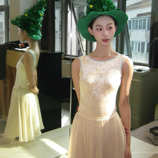 成人芭蕾舞服无袖 圆领练功服高胯体操服女 舞蹈服女艺考形体服夏季