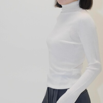 100支精纺羊毛高领针织打底衫