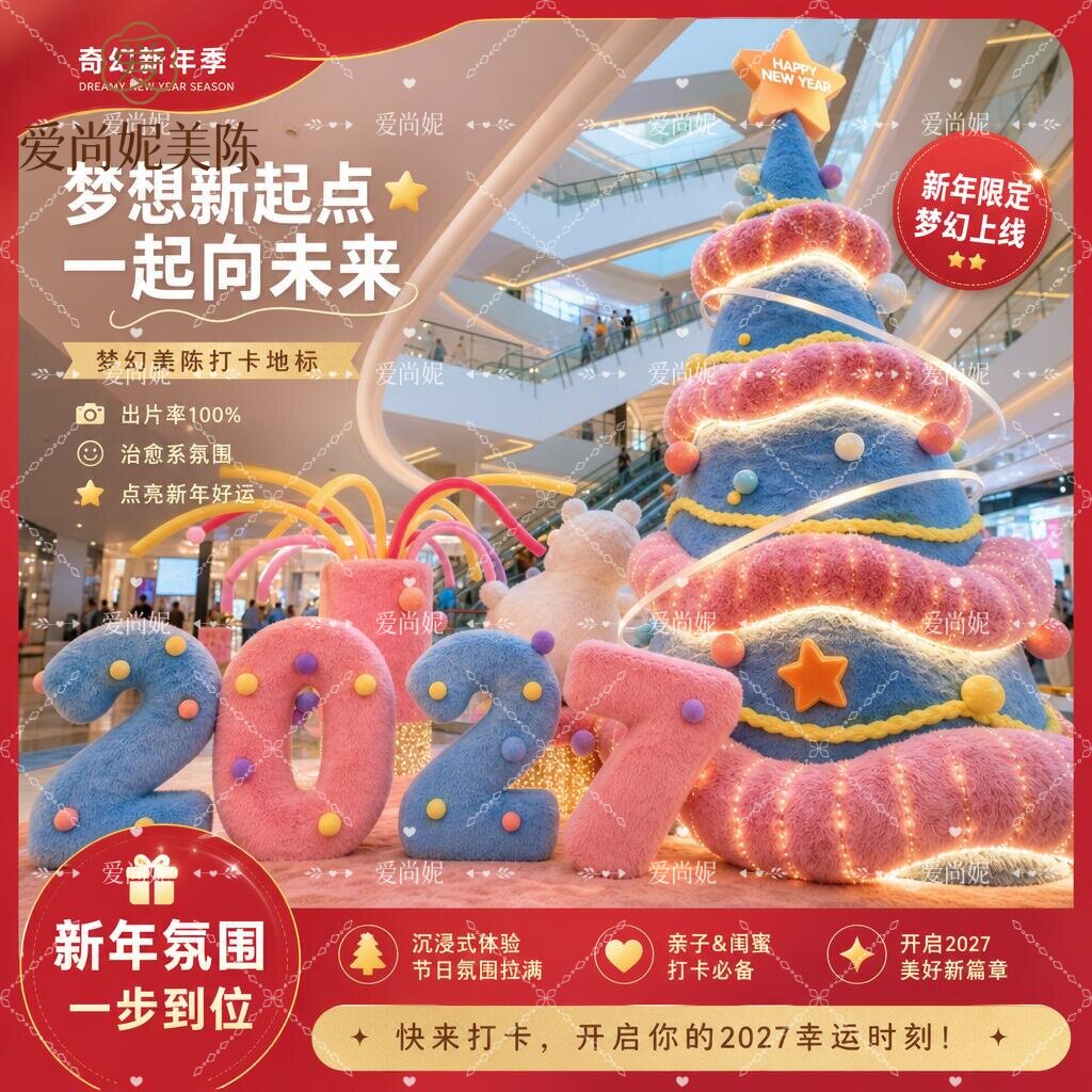 新年圣诞梦幻圣诞树美陈打卡图片