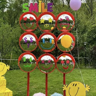 户外草地打卡装饰拱门凹凸镜