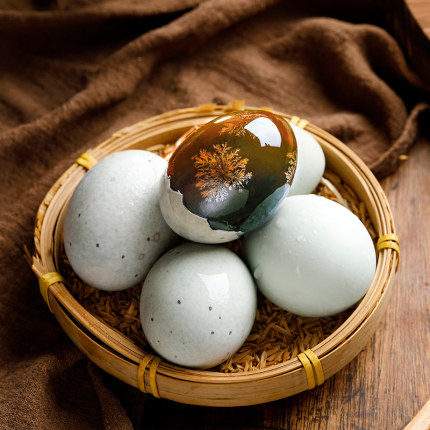 洞庭湖无铅工艺松花鸭皮蛋6/24枚溏心砂心初产松花蛋52g/枚左右HM