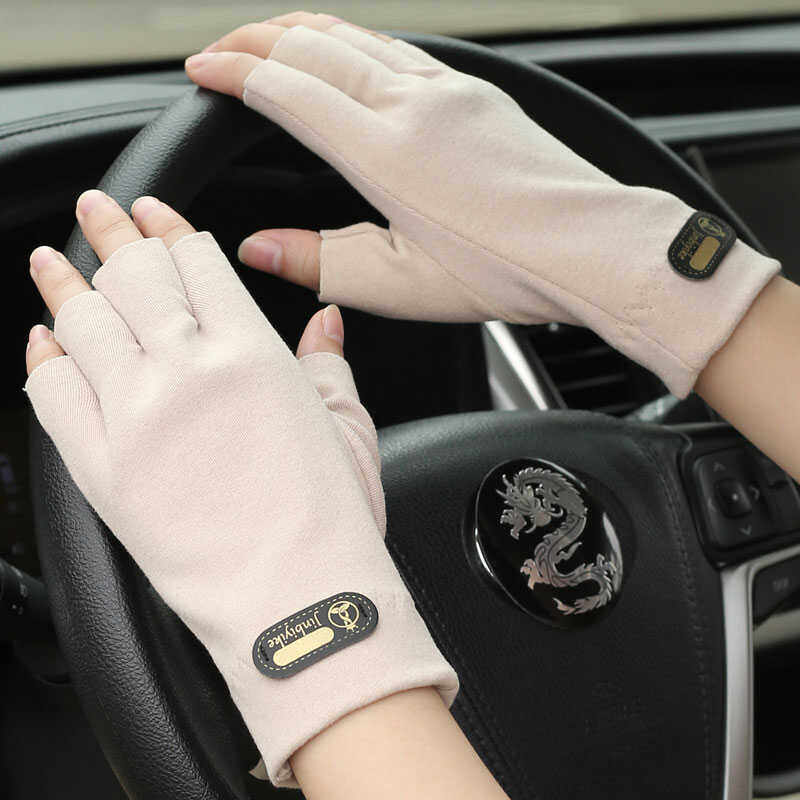 冬季保暖手套男露指半截加绒防寒骑车学生写字户外运动防滑护手腕