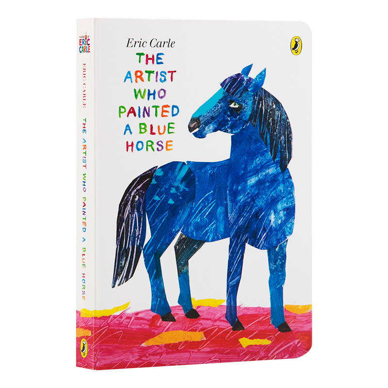 画了一匹蓝马的画家英文绘本