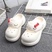沙滩防滑踩屎感夏季 可爱卡通洞洞鞋 少女厚底高级感猫咪包头凉拖鞋