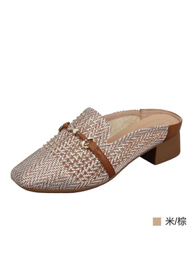 意尔康女中后空镶钻包头穆勒拖