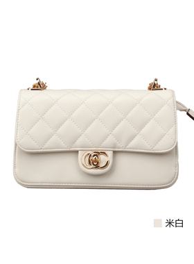 意尔康女包2026春季新款女士单肩斜挎链条包菱格纹小方包61Y28057