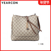 时尚 意尔康包包2025秋季 新款 复古印花托特包单肩斜挎女包55Y28462