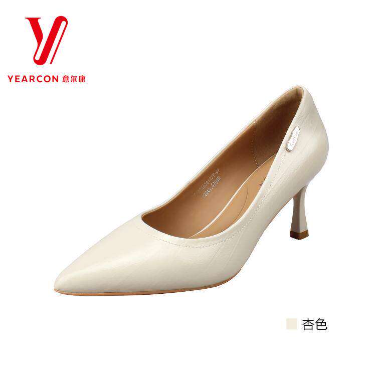 意尔康2025春季新款真皮高跟鞋