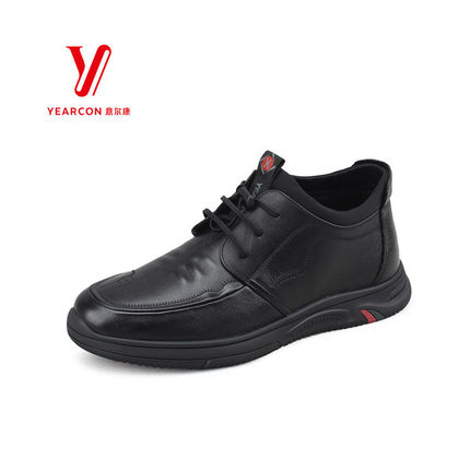 意尔康SSSS冬季新款男鞋时尚真皮加绒松紧带休闲皮鞋S711AM550623