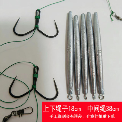 破鳞刀锋狼牙手绑蝴蝶钩锚钩二爪串钩无刺手工锚钩一拖二垂钓装备