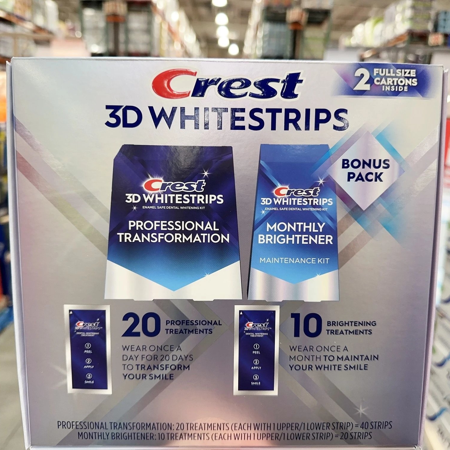 美国直邮 Crest佳洁士3D闪耀炫白牙贴牙齿美白贴片去黄牙贴