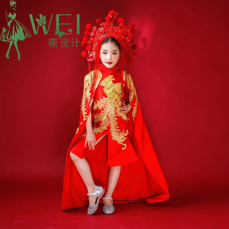 薇设计中国风礼服决赛模特女童