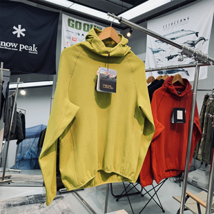 云感轻柔华夫格男女通用吸湿透气速干宽松山系连帽套头速干T恤