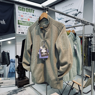 吸湿透气抗静电动态保暖男女通用户外中间层立领外套针织抓绒衣