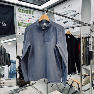 韩国一体绒科技自发热超轻高弹力男女通用户外套头半拉链抓绒衣