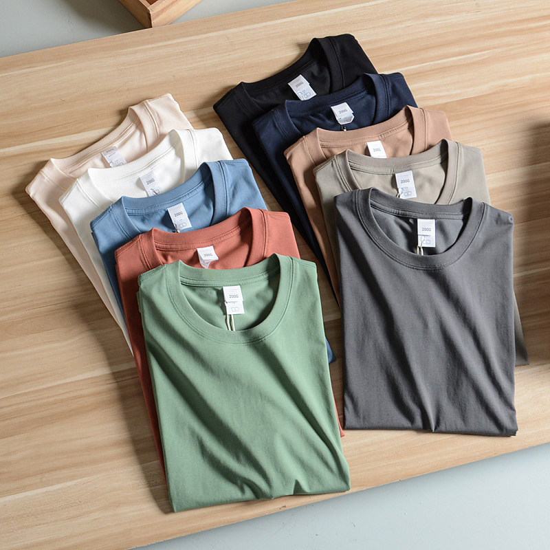 凉感透气索罗娜纤维持久不变形夏季纯色休闲通勤圆领短袖t恤男打