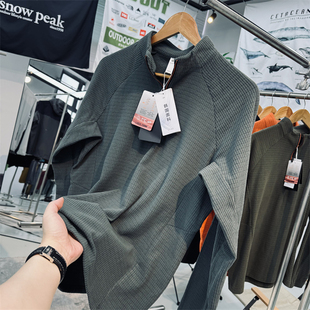 韩国面料华夫格肌理锁温保暖男女同款户外山系中间层半拉链抓绒衣