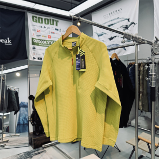 耐磨抗起球吸湿排汗华夫格肌理感男女通用户外半拉链长袖 速干T恤