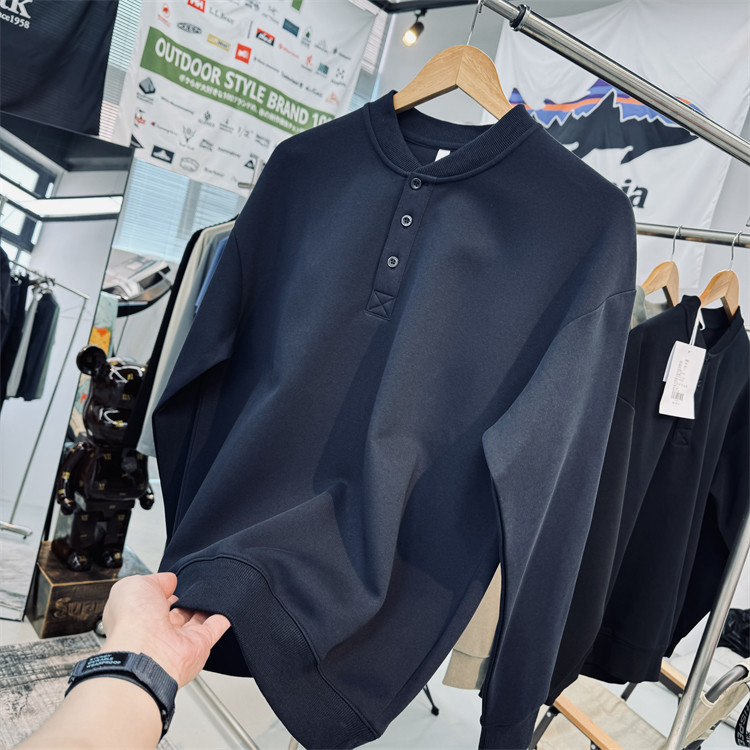 美式休闲户外硬汉气质复古亨利领男女同款空气层面料宽松套头卫衣,男装,卫衣,淘宝优惠券,粉丝福利购,淘宝优惠卷