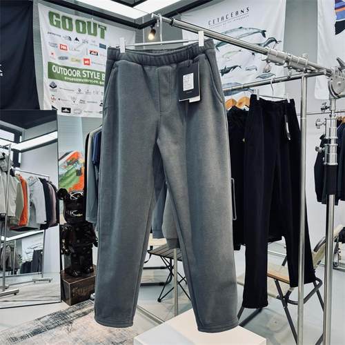 双层复合户外休闲抓绒裤防风保暖