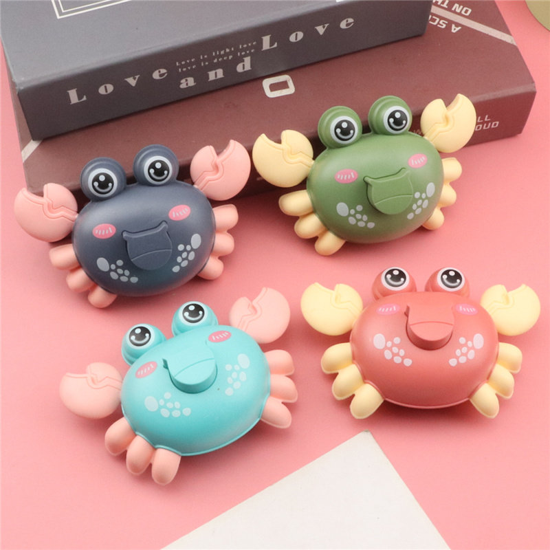 按压前进小螃蟹儿童卡通可回力惯性玩具婴幼儿学爬滑行宝宝小汽车