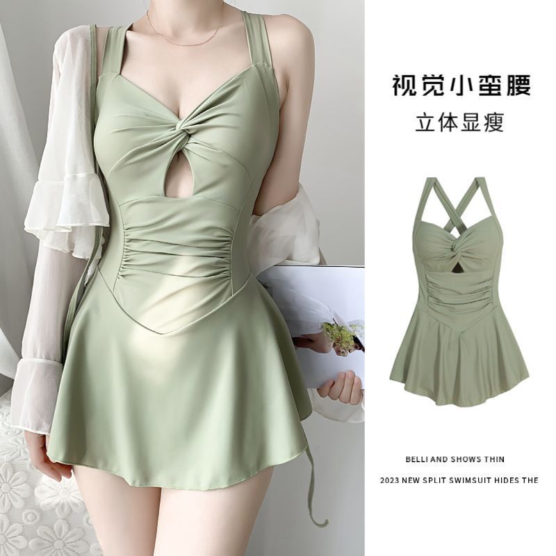 泳衣女款保守分体式遮肚显瘦游泳衣2025年新款女士外衫泡温泉泳装