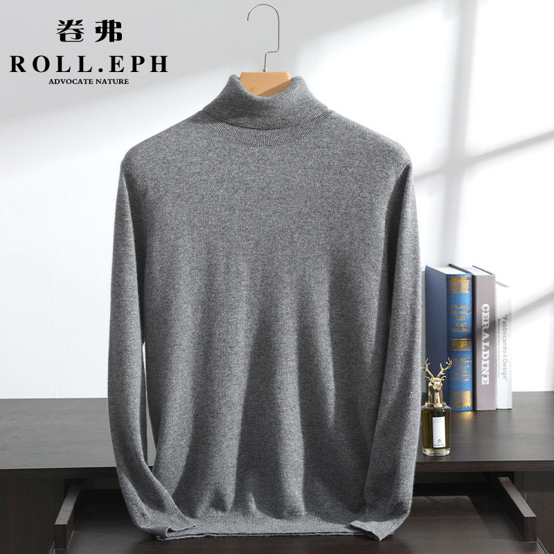 ROLLEPH/卷弗羊绒衫男士高翻领